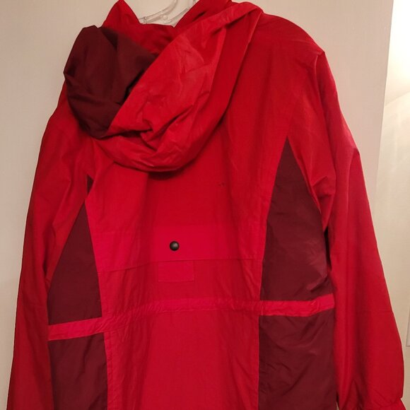 Woman Within Women’s Plus 26/28 (2X) Red Microfiber Parka Coat Zip Front Hooded - Picture 4 of 10